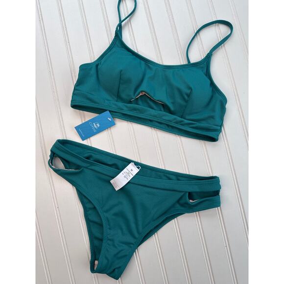 NWT Cupshe Cutout Bikini Bralette & Cutout Bottoms Set Swimsuit BUNDLE Size M - Picture 4 of 11